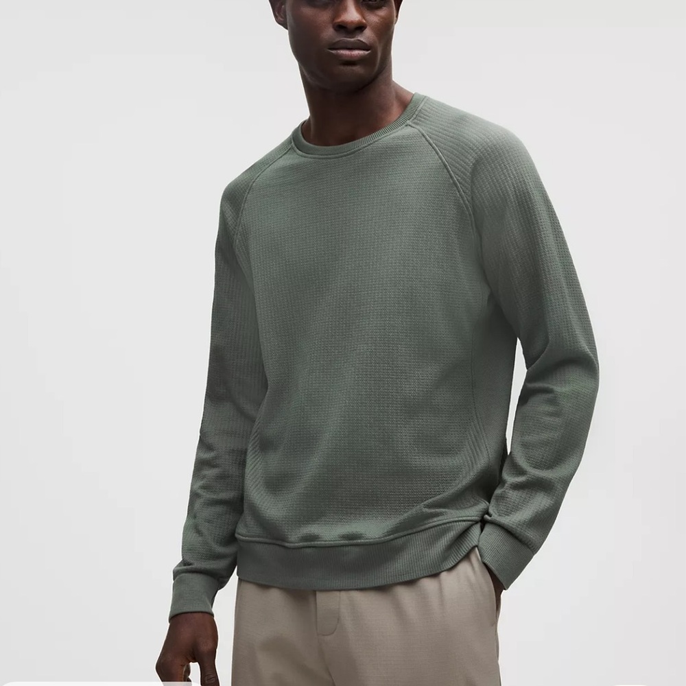 Lululemon Engineered Warmth Textured Sweater Crew Green XL NWT men’s
